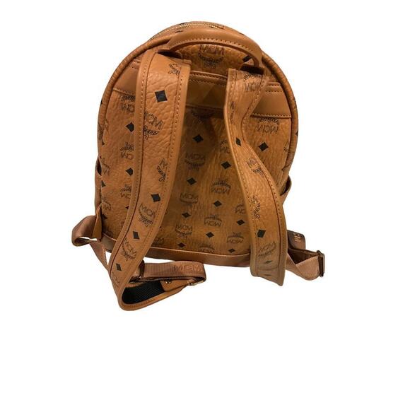 MCM Visetos Brown Leather Floral  backpack Limited Edition - Picture 3 of 9